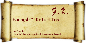 Faragó Krisztina névjegykártya